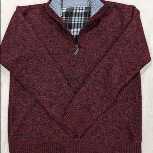 Maroon Fleece-Lined 1/4 Zip Sweater